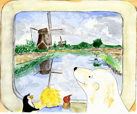 Paul und Napoleon: genießen die niederländische Landschaft